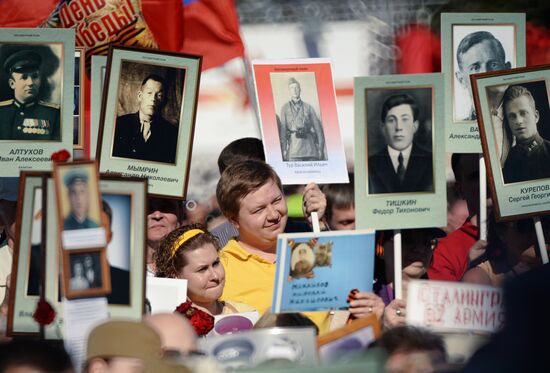 Immortal Regiment march in Russia