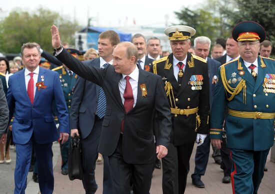 Vladimir Putin attends celebrations marking 69th anniversary of victory in Great Patriotic War and anniversary of Sevastopol's liberation