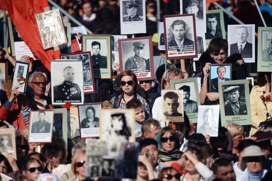 Immortal Regiment march in Russia