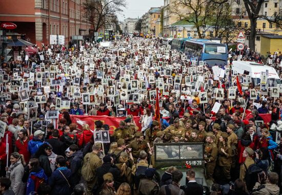 Immortal Regiment march in Russia