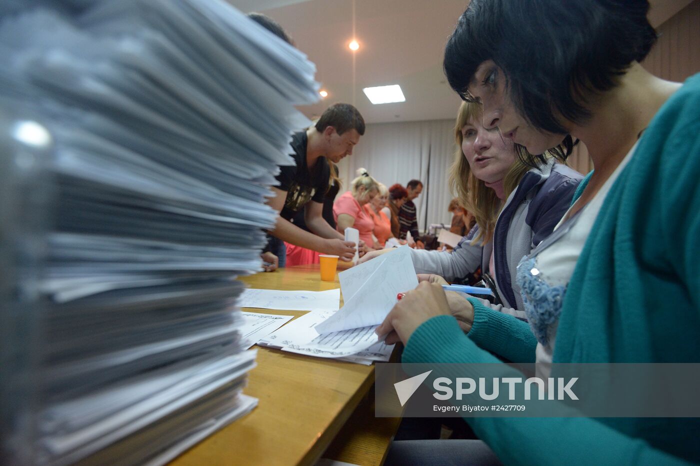 Counting votes after referendum on status of southeastern Ukraine