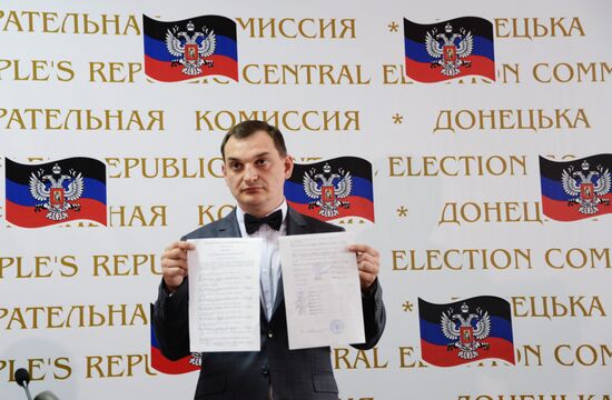 News conference on results of DPR referendum in Donetsk