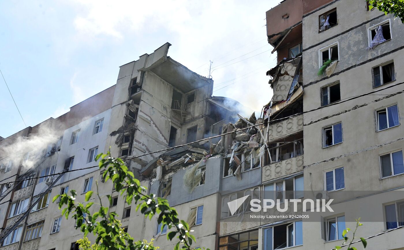 Explosion in a nine-storey apartment building in Ukrainian Nikolaev