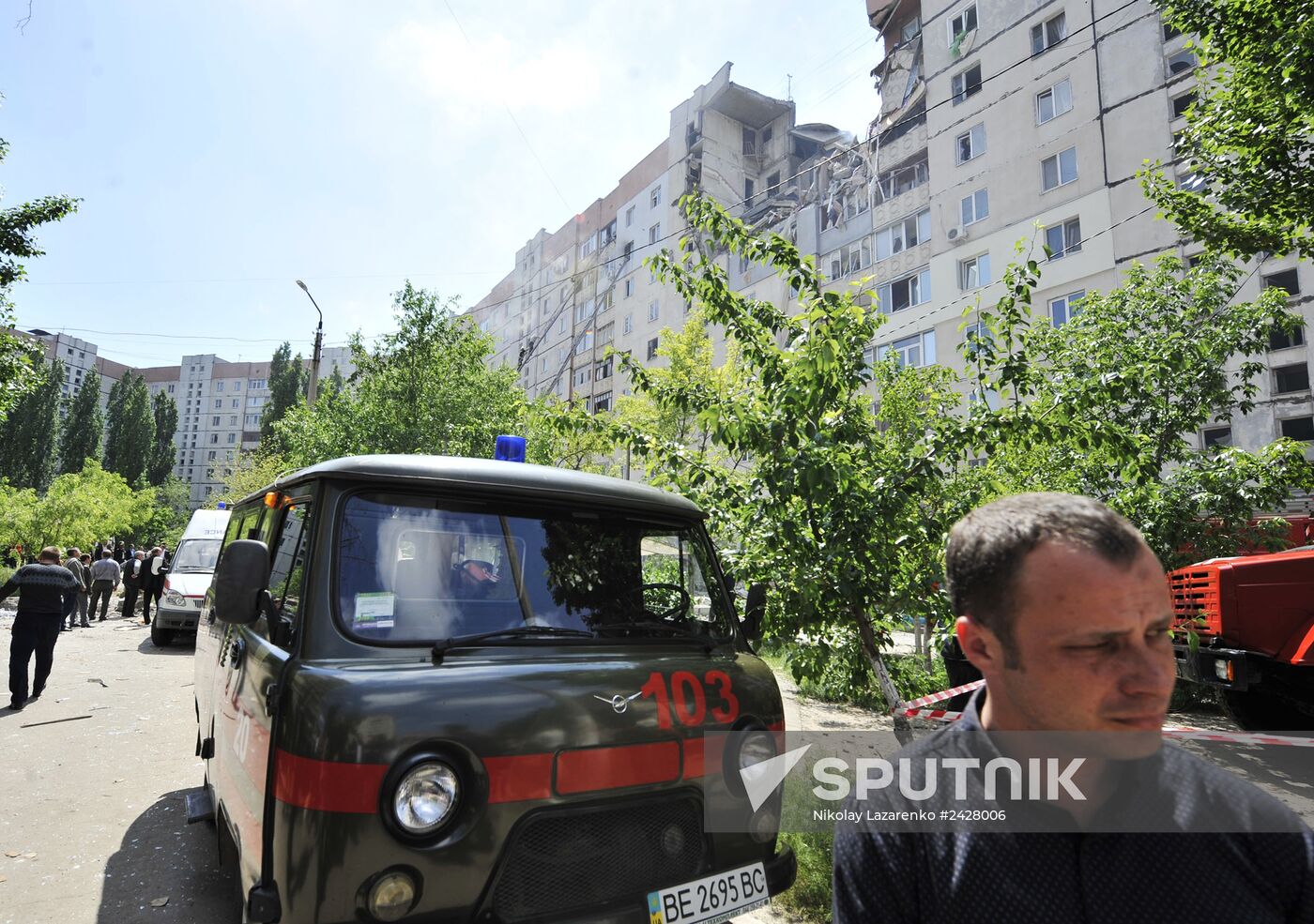 Explosion in a nine-storey apartment building in Ukrainian Nikolaev