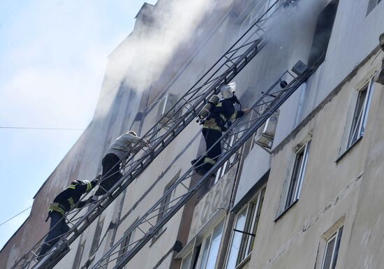 Explosion in a nine-storey apartment building in Ukrainian Nikolaev