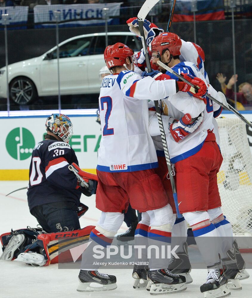 2014 IIHF World Championship. Russia -- USA match