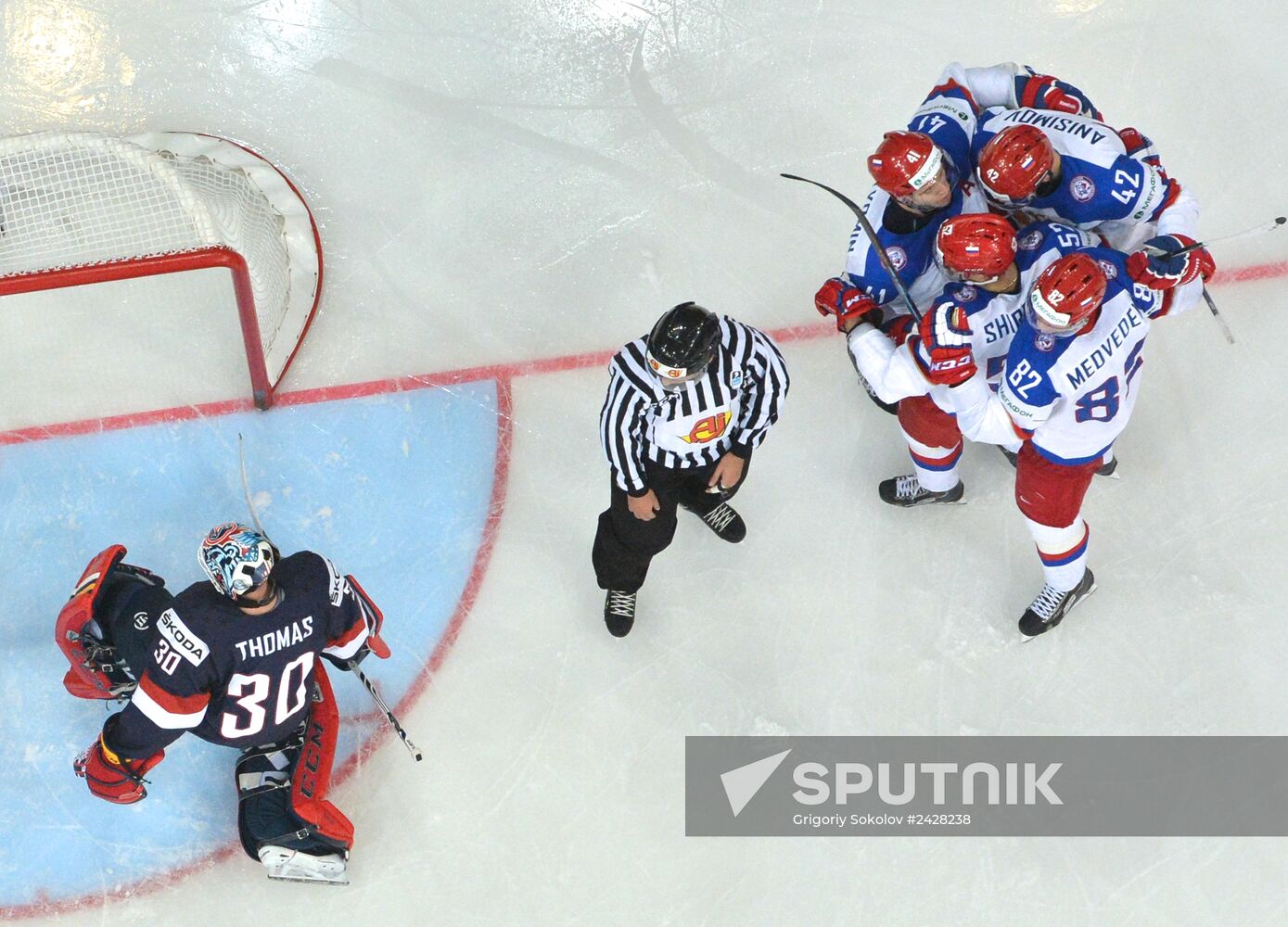 2014 IIHF World Championship. Russia -- USA match