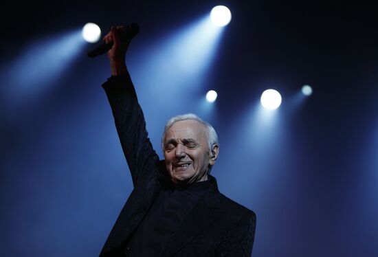 Charles Aznavour performs at his concert in Yerevan