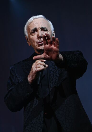Charles Aznavour performs at his concert in Yerevan