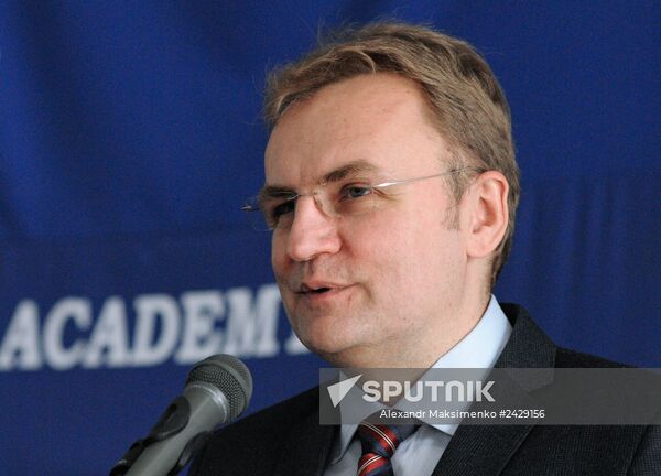 Meeting with Lviv Mayor and United Self-Help party leader Andriy Sadovy