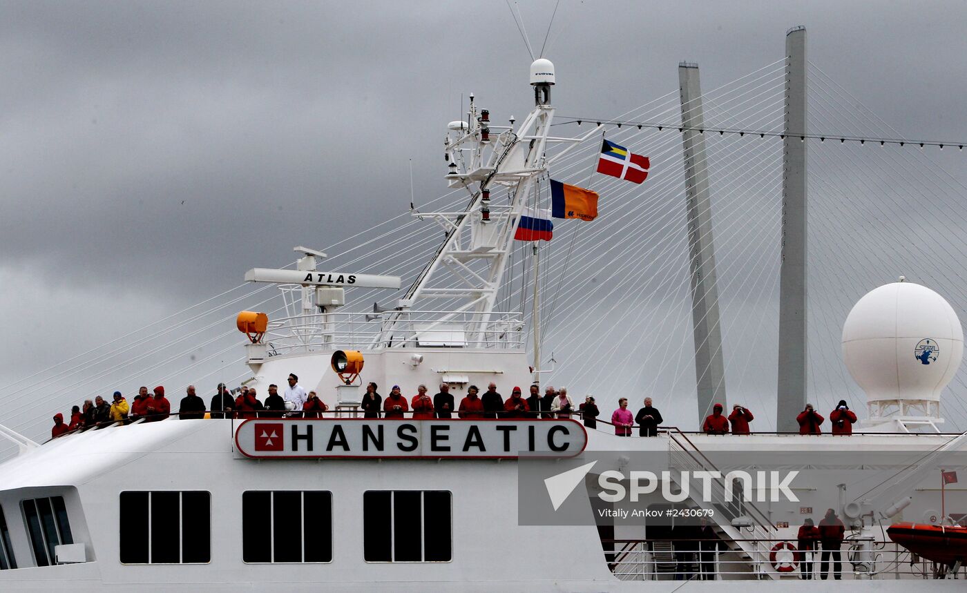 MS Hanseatic cruise ship calls at Vladivostok port