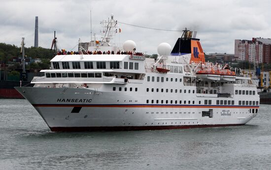 MS Hanseatic cruise ship calls at Vladivostok port