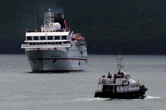 MS Hanseatic cruise ship calls at Vladivostok port