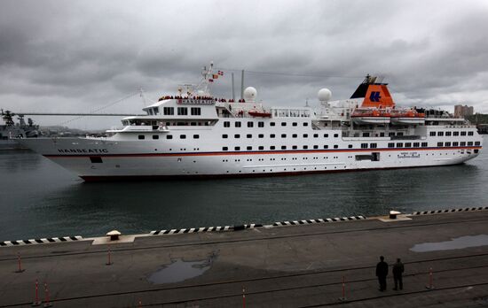 MS Hanseatic cruise ship calls at Vladivostok port