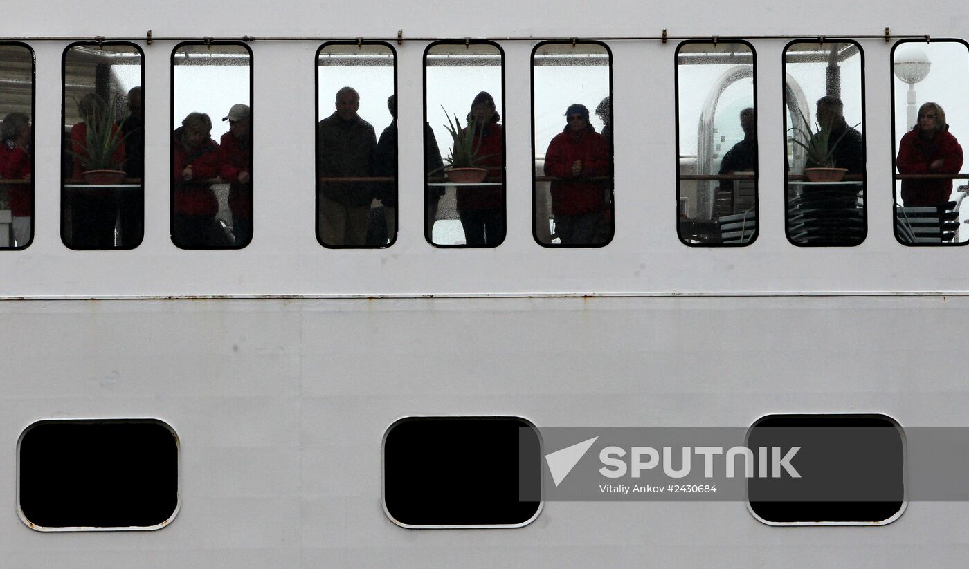 MS Hanseatic cruise ship calls at Vladivostok port