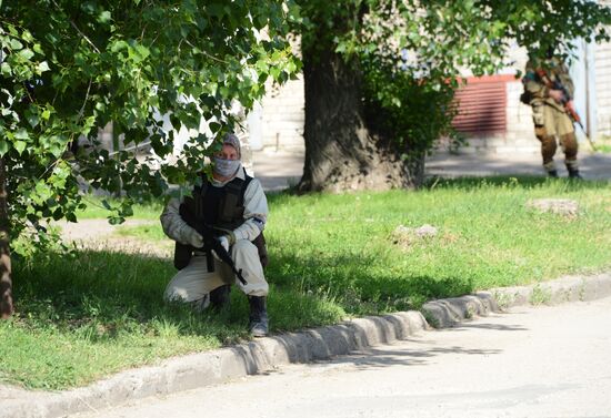 Members of people's volunteer battalion "Vostok" resubordinate Military Unit 3037 in Donetsk