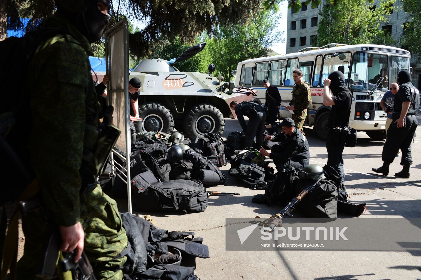 Members of people's volunteer battalion "Vostok" resubordinate Military Unit 3037 in Donetsk