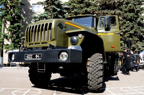 Members of people's volunteer battalion "Vostok" resubordinate Military Unit 3037 in Donetsk