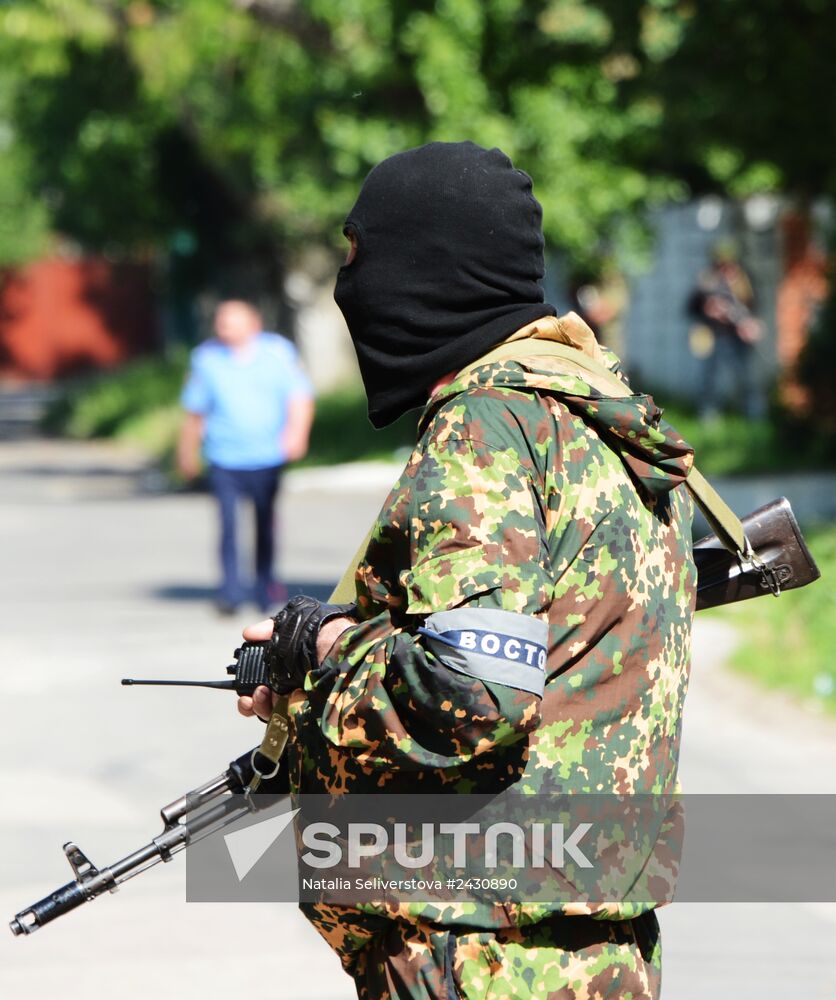 Members of people's volunteer battalion "Vostok" resubordinate Military Unit 3037 in Donetsk