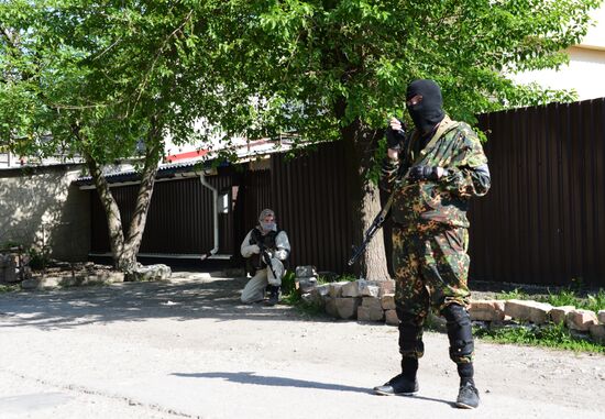 Members of people's volunteer battalion "Vostok" resubordinate Military Unit 3037 in Donetsk