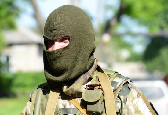 Members of people's volunteer battalion "Vostok" resubordinate Military Unit 3037 in Donetsk