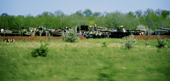 Ukrainian army checkpoints in Donetsk Region
