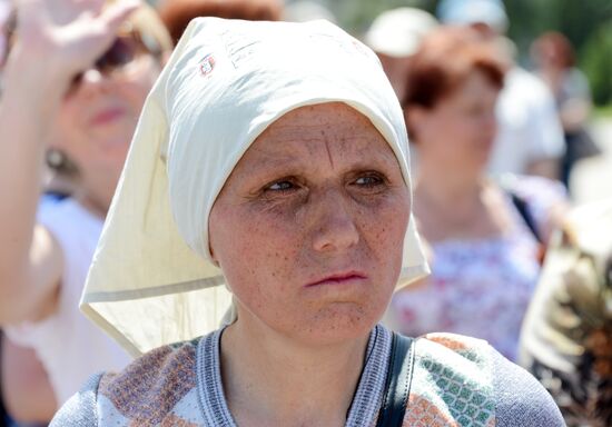 Rally in support of Donetsk People's Republic on Lenin Square in Donetsk