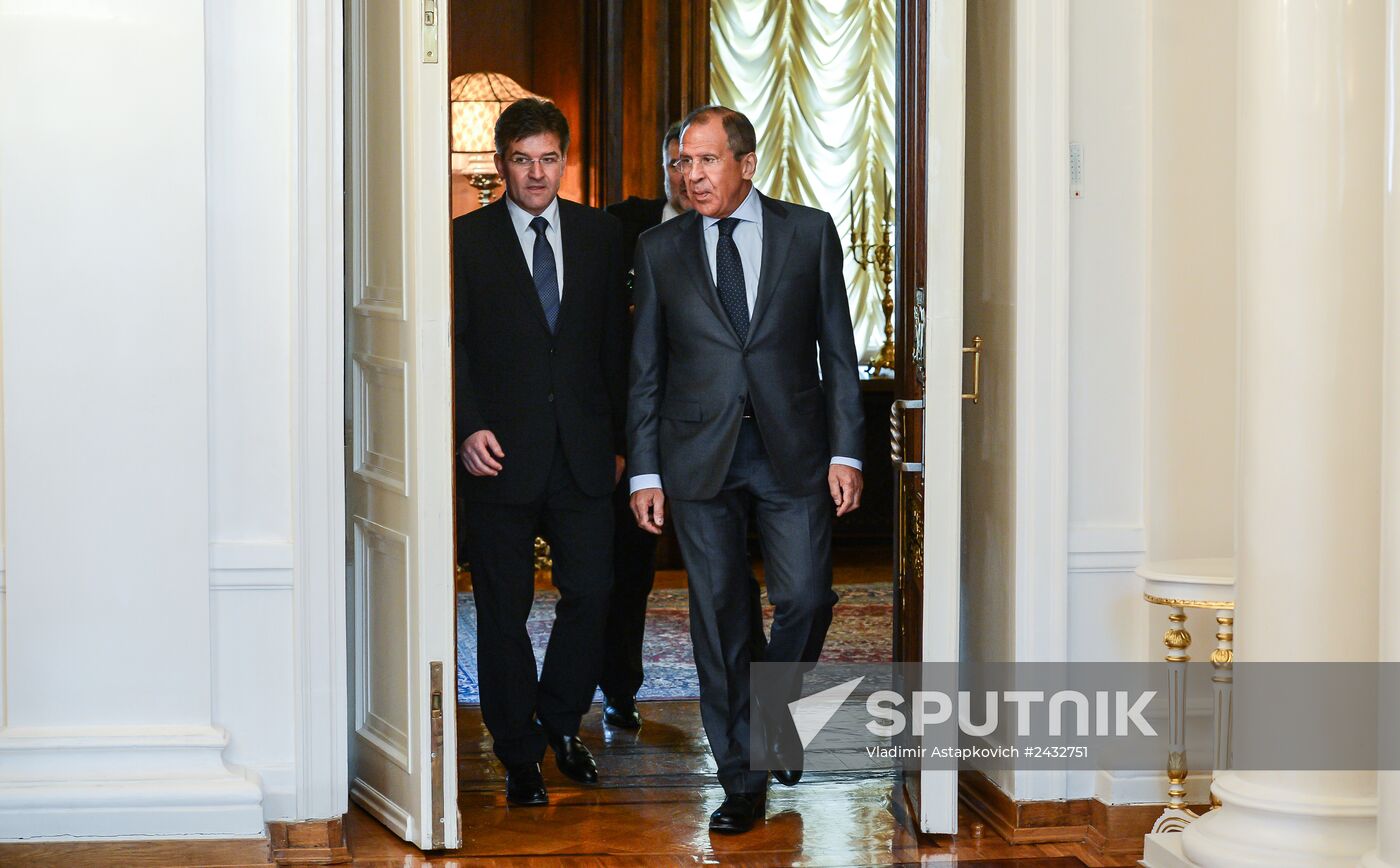 Meeting of Russian Foreign Minister Sergei Lavrov and his Slovak counterpart Miroslav Lajčák