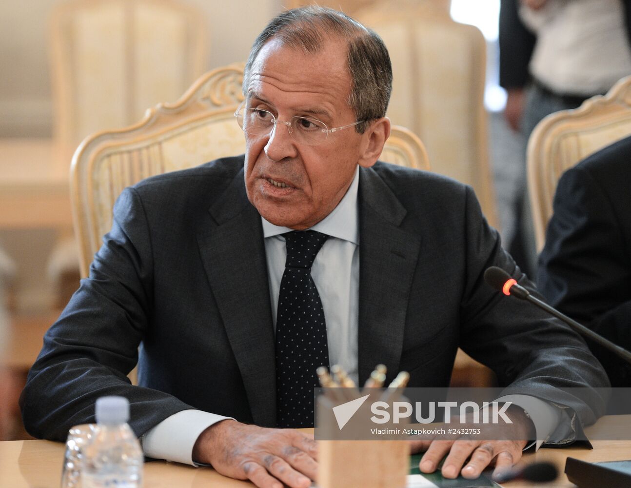 Meeting of Russian Foreign Minister Sergei Lavrov and his Slovak counterpart Miroslav Lajčák