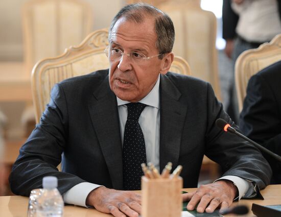 Meeting of Russian Foreign Minister Sergei Lavrov and his Slovak counterpart Miroslav Lajčák