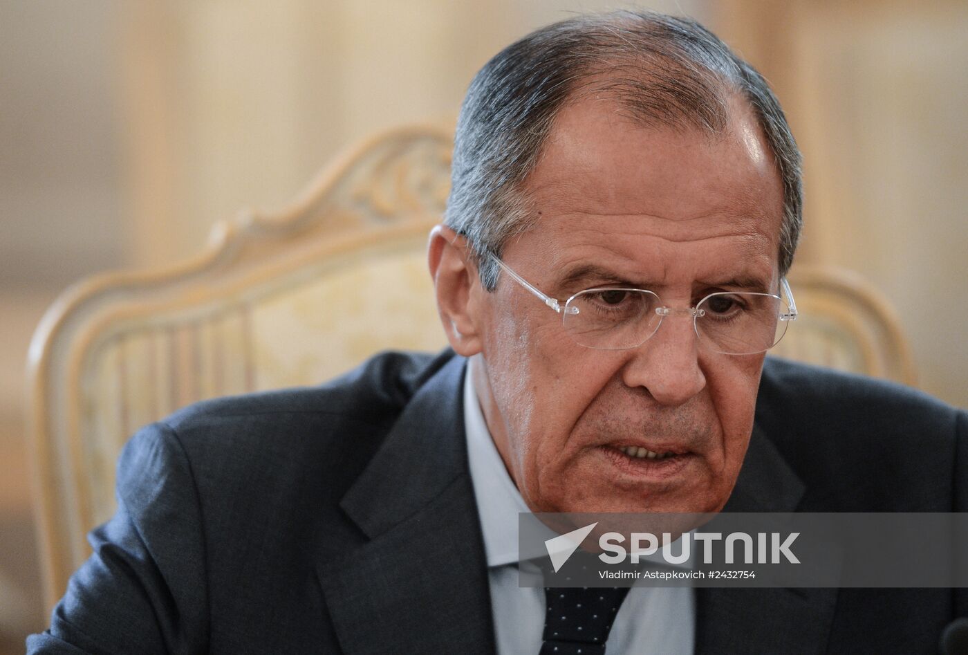 Meeting of Russian Foreign Minister Sergei Lavrov and his Slovak counterpart Miroslav Lajčák