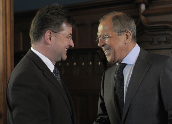 Meeting of Russian Foreign Minister Sergei Lavrov and his Slovak counterpart Miroslav Lajčák