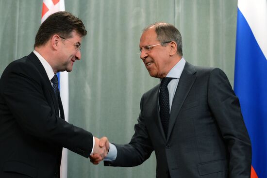 Meeting of Russian Foreign Minister Sergei Lavrov and his Slovak counterpart Miroslav Lajčák