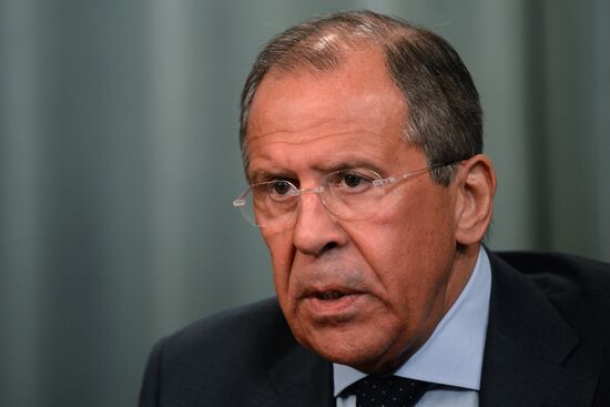 Meeting of Russian and Slovakian Foreign Ministers Sergei Lavrov and Miroslav Lajčák