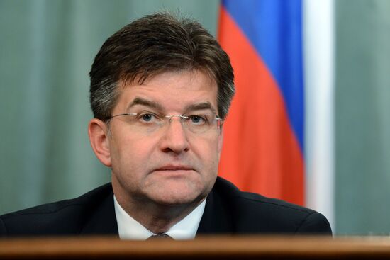 Meeting of Russian and Slovakian Foreign Ministers Sergei Lavrov and Miroslav Lajčák