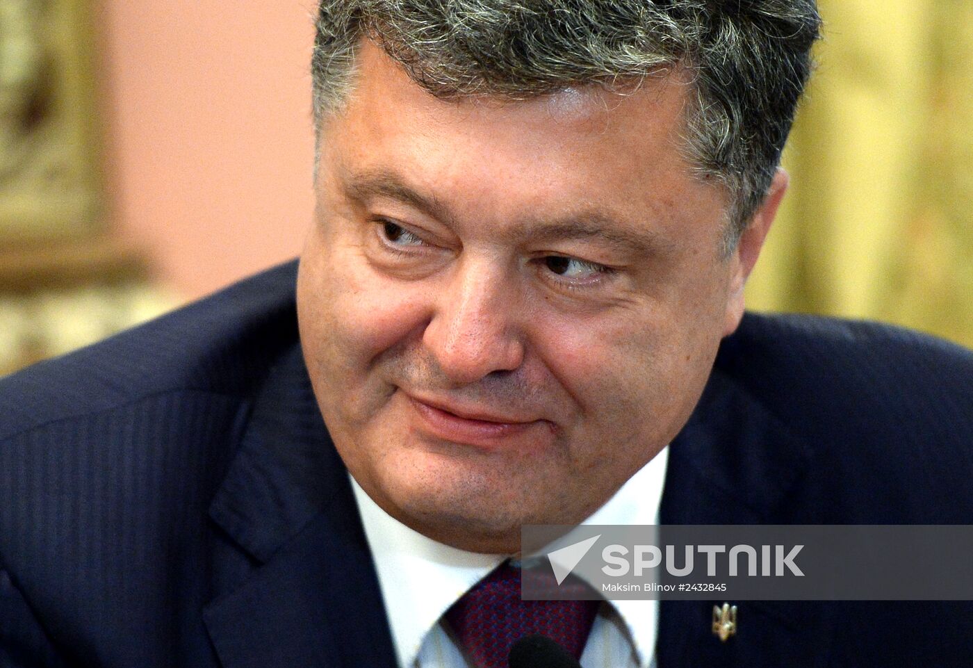 Candidate for president of Ukraine P.Poroshenko at presentation of Institute of World Economy