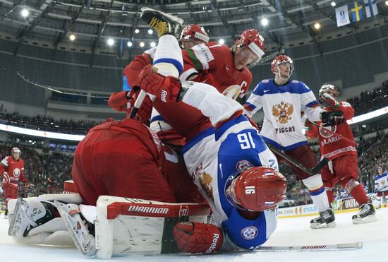 2014 IIHF World Championship. Russia -- Belarus match