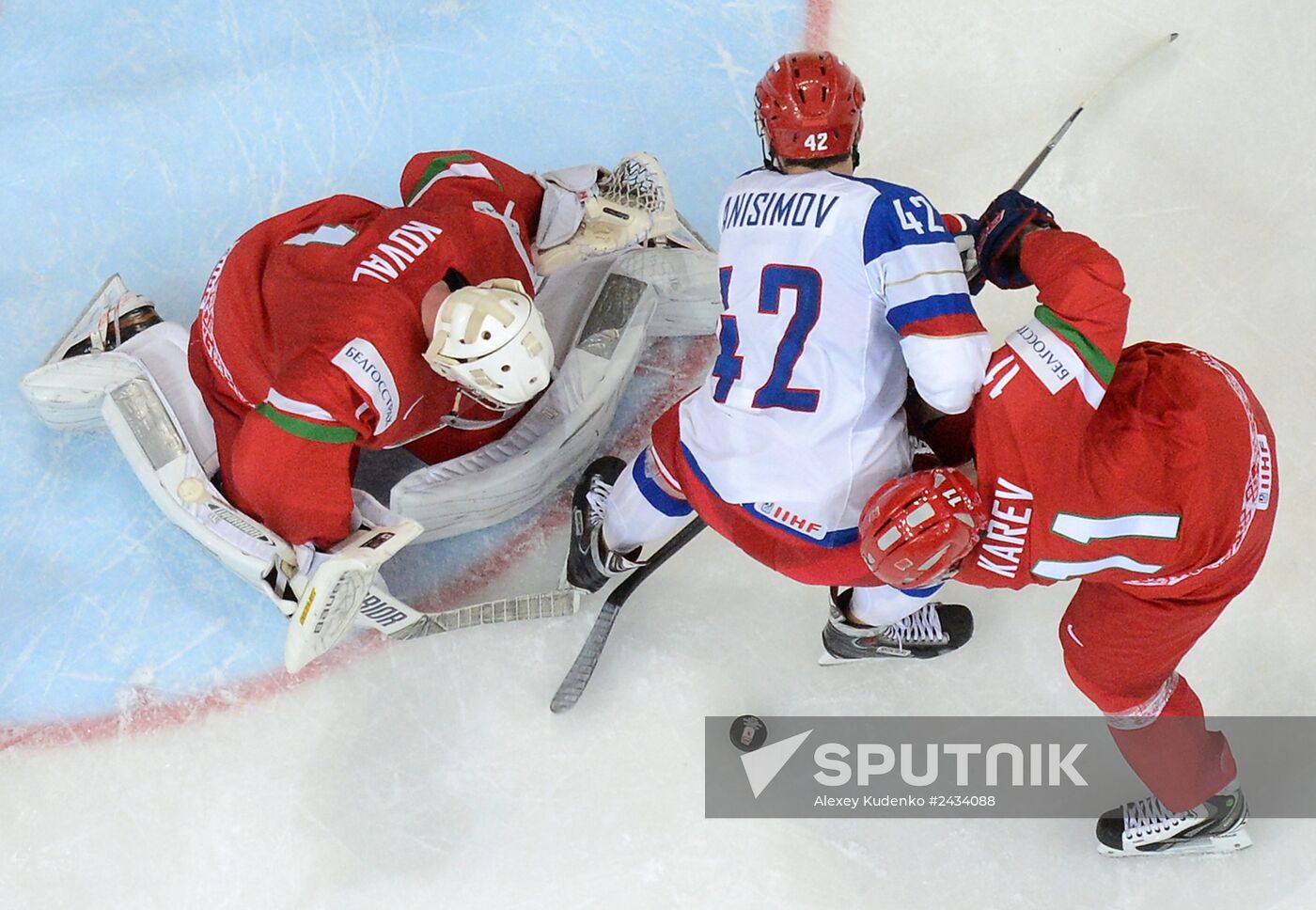 2014 IIHF World Championship. Russia -- Belarus match