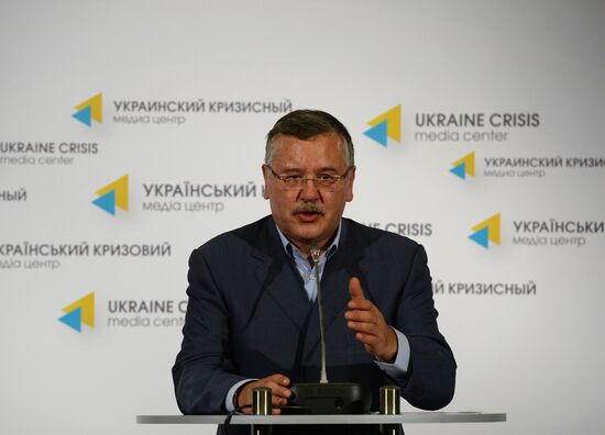 Press briefing by Ukrainian presidential candidate Anatoliy Hrytsenko