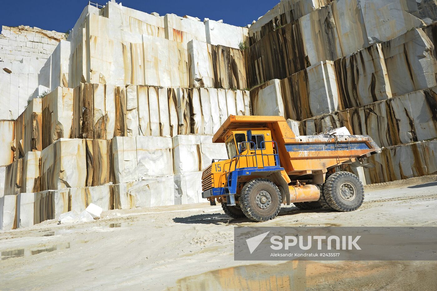 Production and processing of white marble in the Chelyabinsk Region