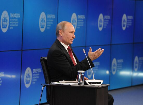 Vladimir Putin attends St. Petersburg International Economic Forum