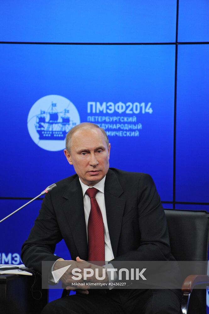 Vladimir Putin attends St. Petersburg International Economic Forum