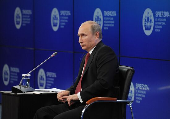 Vladimir Putin attends St. Petersburg International Economic Forum