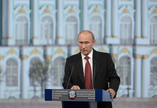 Vladimir Putin attends St. Petersburg International Economic Forum