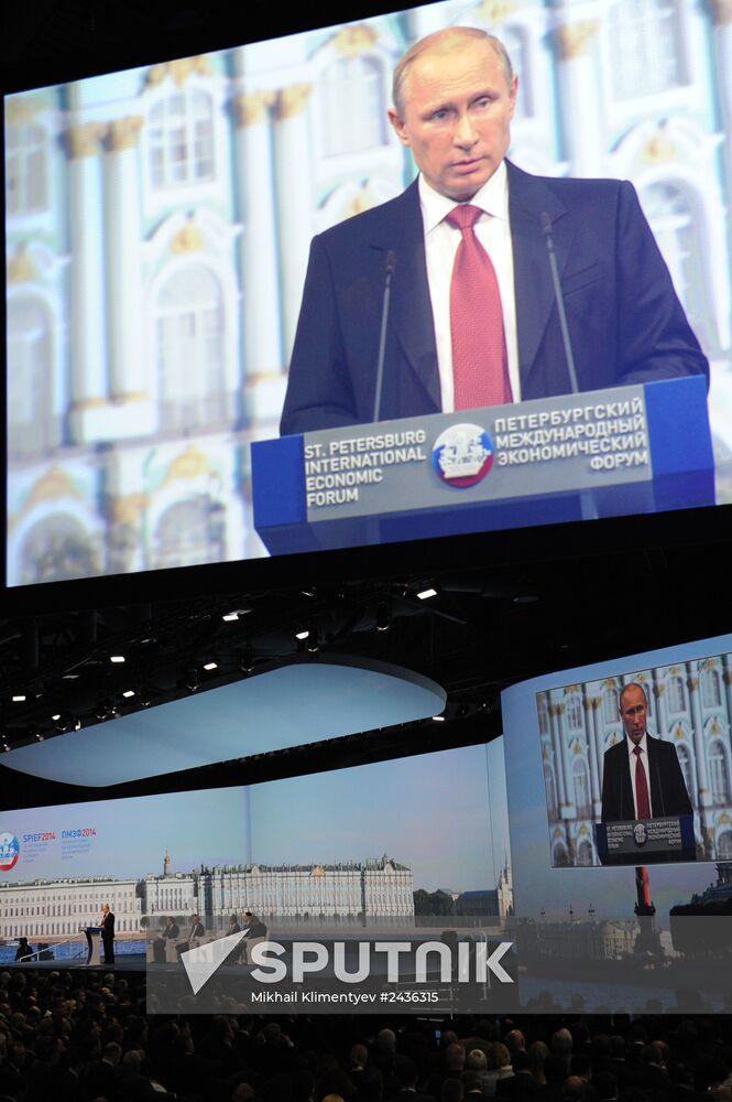 Vladimir Putin attends St. Petersburg International Economic Forum