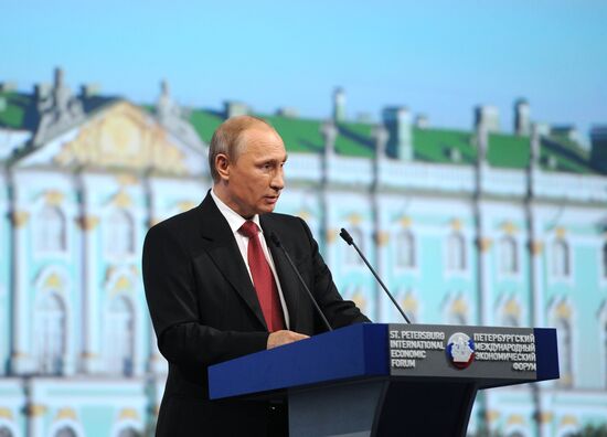 Vladimir Putin attends St. Petersburg International Economic Forum