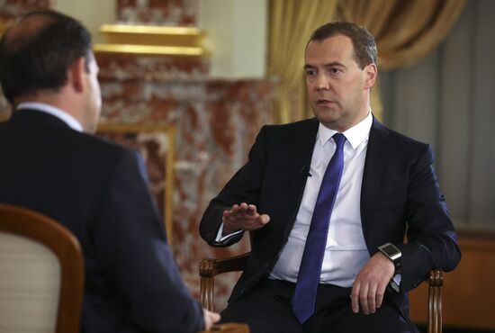 Dmitry Medvedev gives interview to Rossiya TV channel