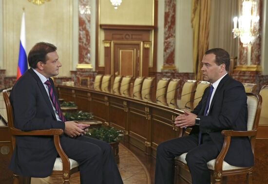Dmitry Medvedev gives interview to Rossiya TV channel
