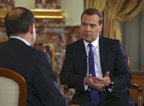 Dmitry Medvedev gives interview to Rossiya TV channel