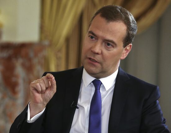 Dmitry Medvedev gives interview to Rossiya TV channel